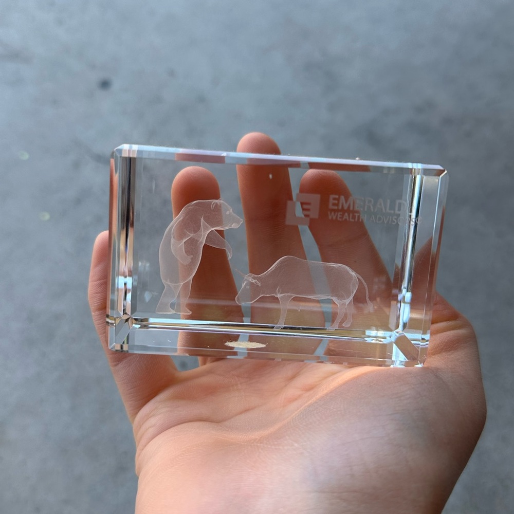 Emerald Wealth Advisors Crystal Paperweight
